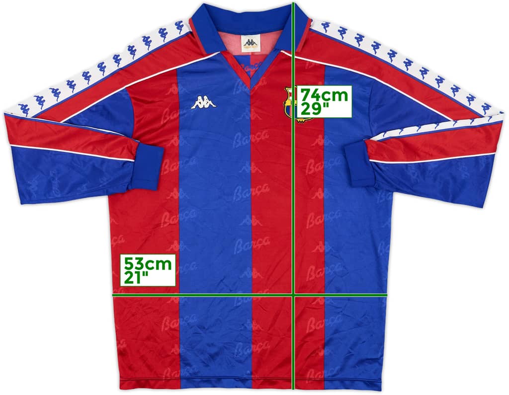 1992-95 Barcelona Home L/S Shirt - 9/10 - (L)