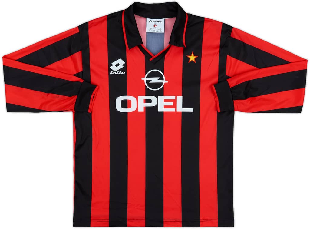 1994-95 AC Milan Home L/S Shirt - 7/10 - (L.Boys)
