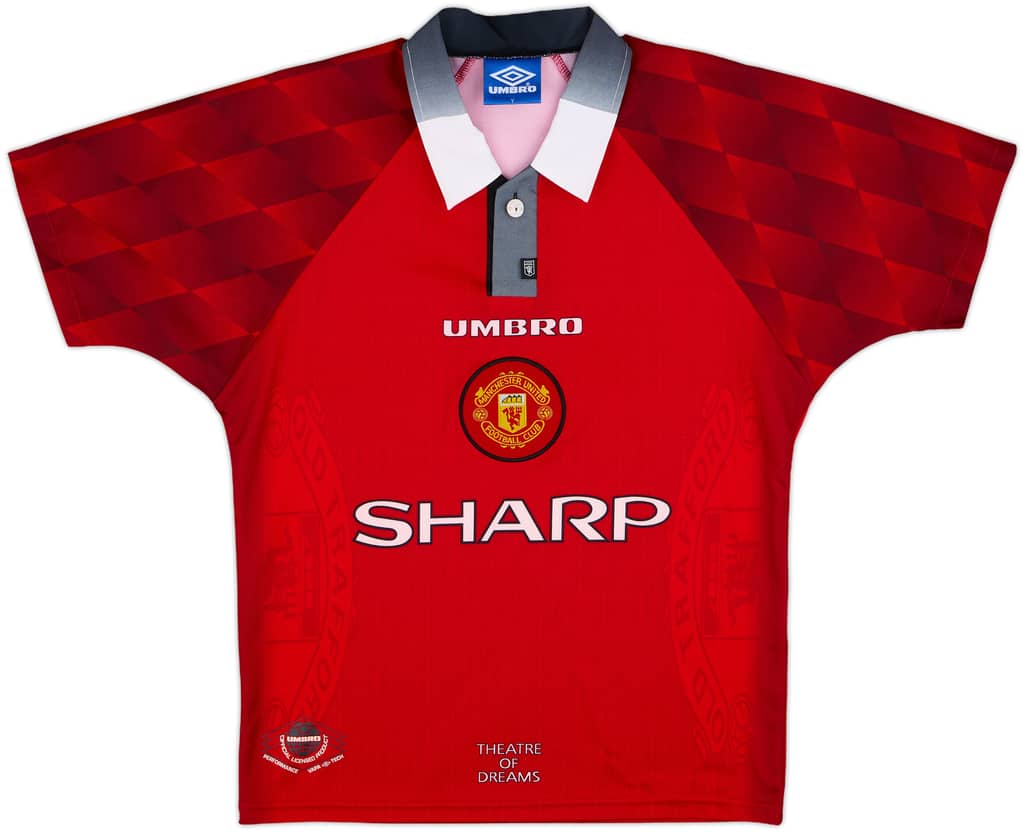 1996-98 Manchester United Home Shirt - 9/10 - (Y)