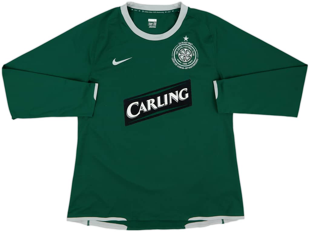 2007-08 Celtic Player Issue Away L/S Shirt - 9/10 - (L)