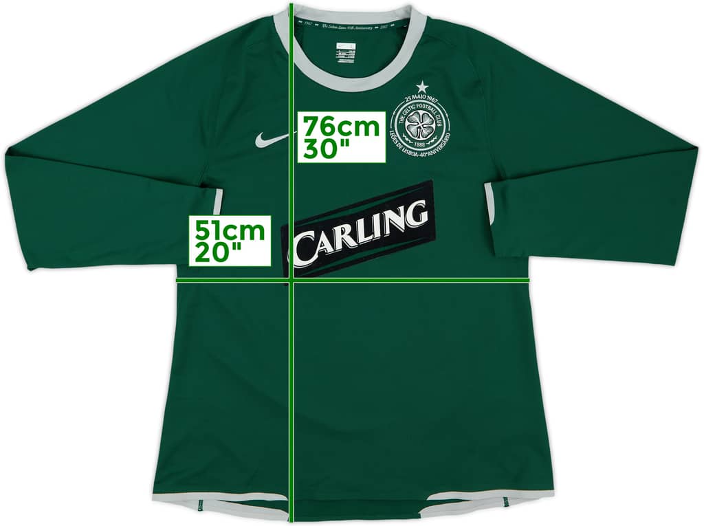 2007-08 Celtic Player Issue Away L/S Shirt - 9/10 - (L)