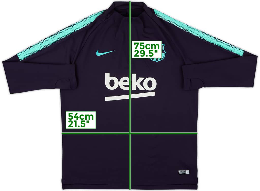 2018-19 Barcelona Nike 1/4 Zip Drill Top - 9/10 - (L)