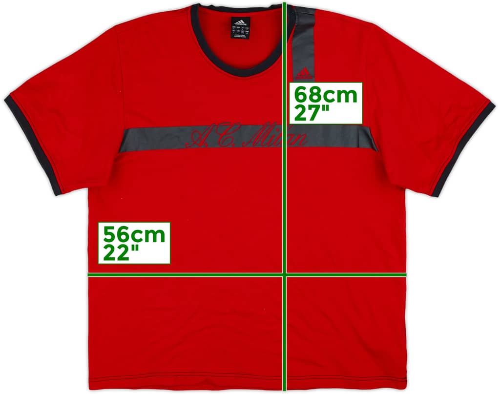 2004-05 AC Milan adidas Cotton Tee - 8/10 - (L)