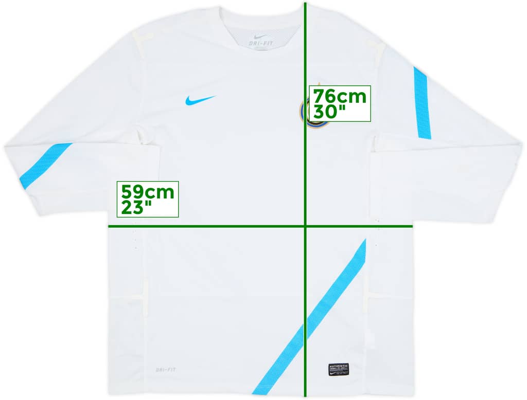 2011-12 Inter Milan Nike Player Issue Training L/S Shirt - 9/10 - (XL)