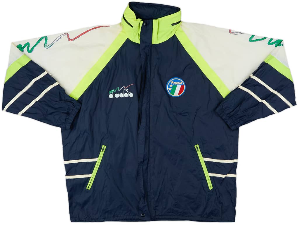 1990-92 Italy Diadora Hooded Rain Jacket - 8/10 - (L)