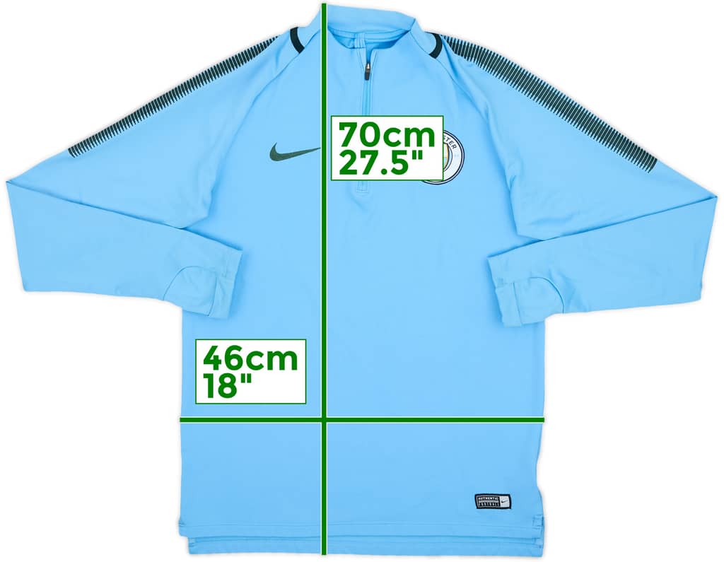 2017-18 Manchester City Nike 1/4 Zip Drill Top - 10/10 - (S)