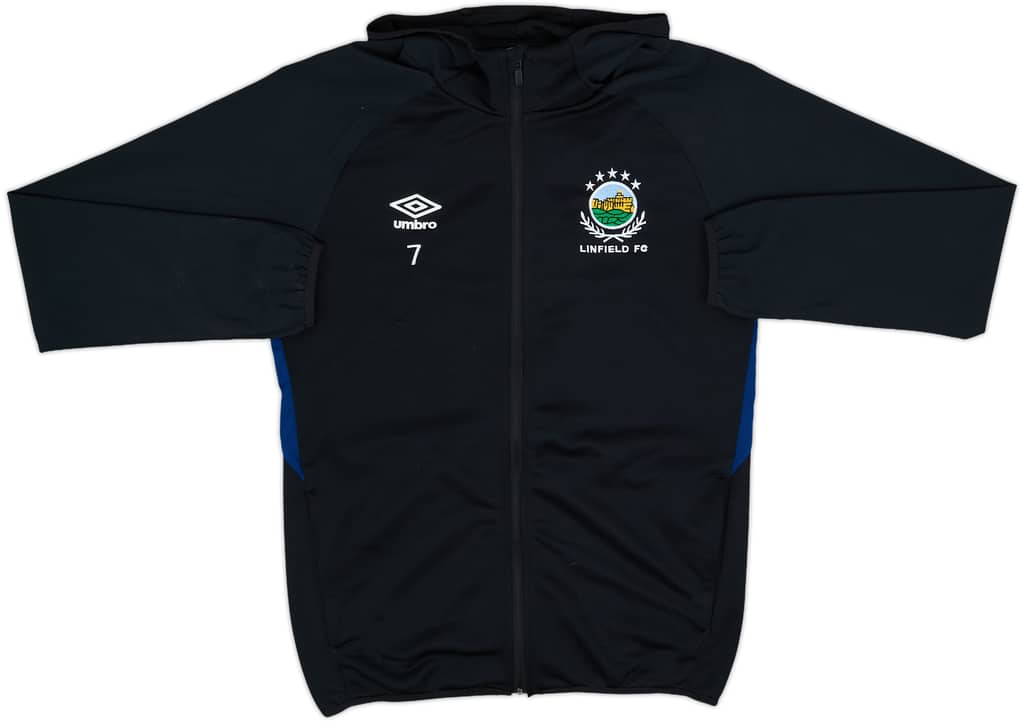2019-20 Linfield Player Issue Umbro Hooded Track Jacket #7 - 8/10 - (S)