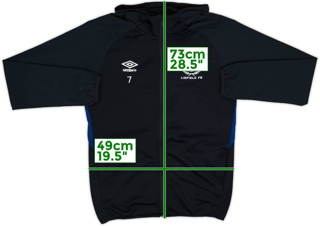 2019-20 Linfield Player Issue Umbro Hooded Track Jacket #7 - 8/10 - (S)