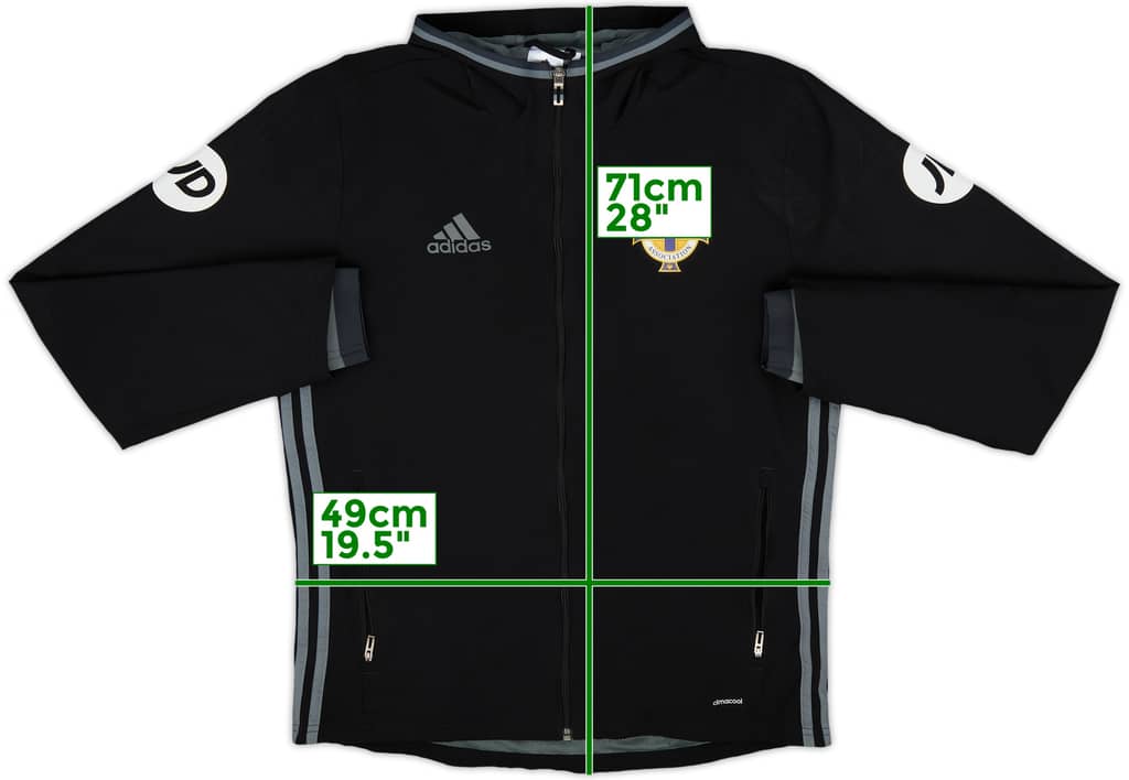 2016-17 Northern Ireland adidas Hooded Track Jacket - 8/10 - (M)
