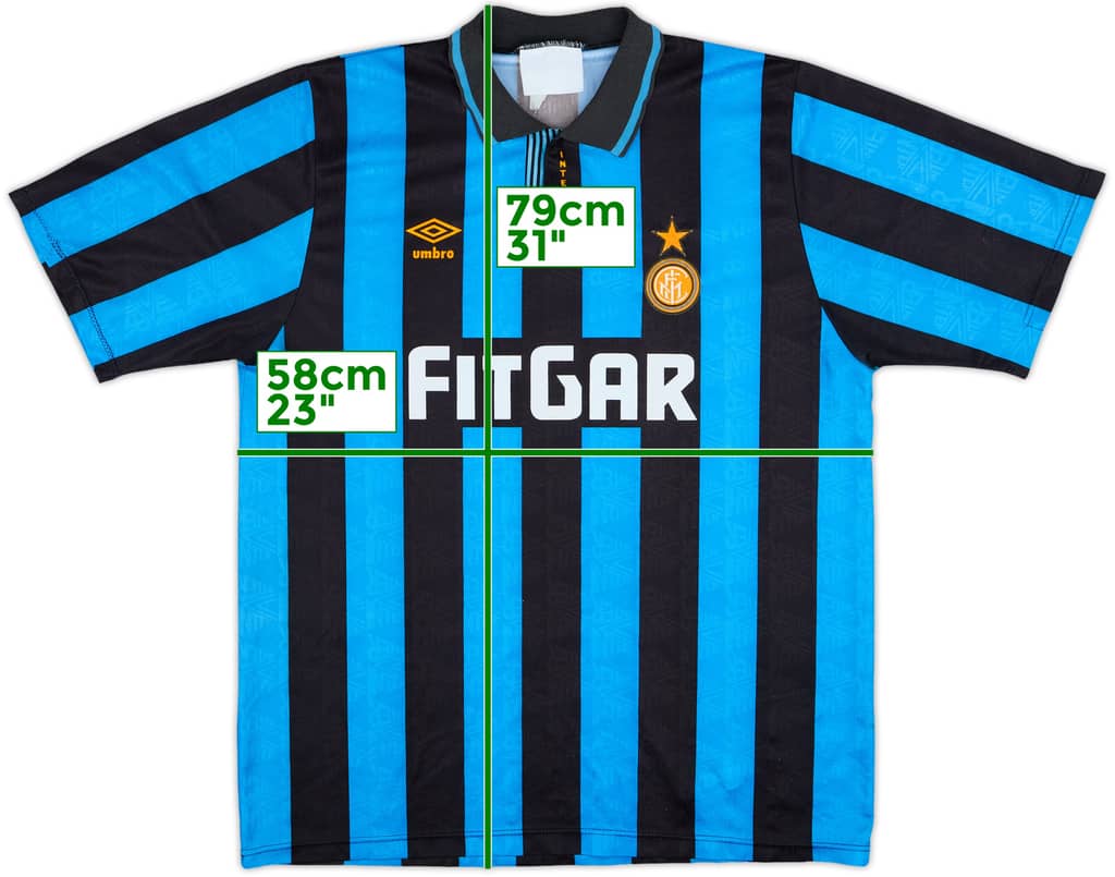 1991-92 Inter Milan Home Shirt - 6/10 - (XL)