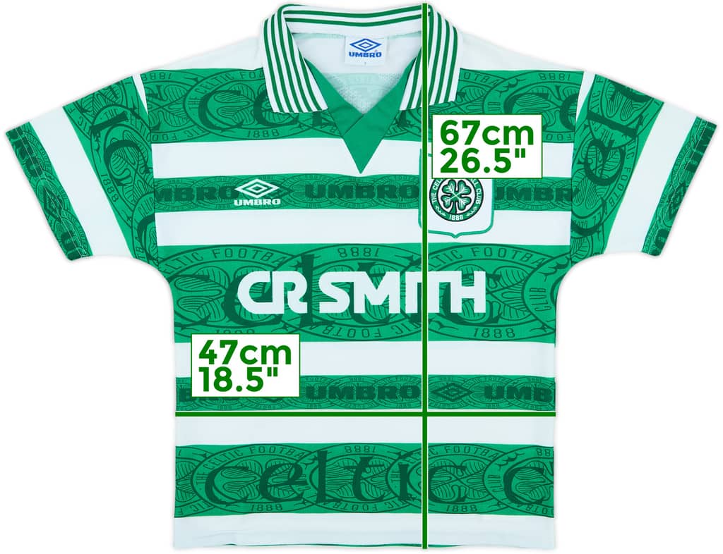1995-97 Celtic Home Shirt - 9/10 - (Y)