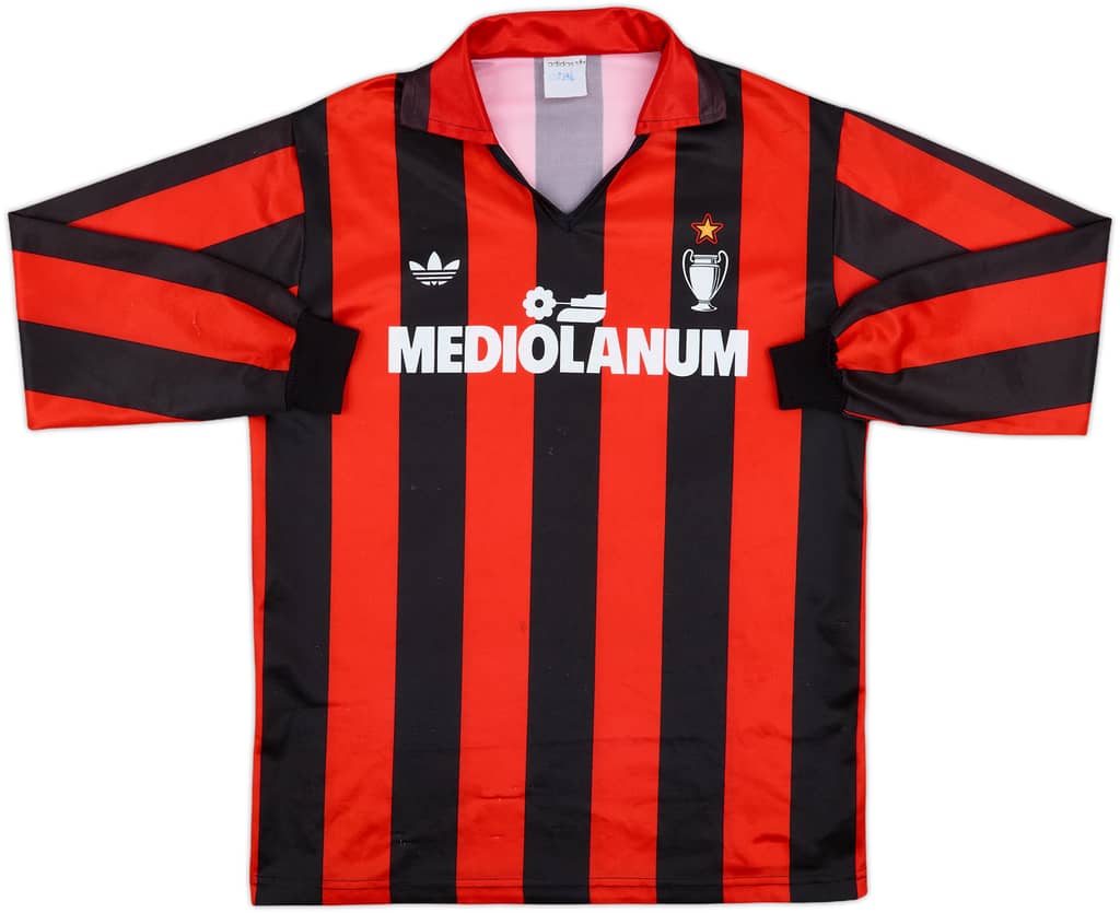1990-91 AC Milan Basic Home L/S Shirt - 8/10 - (L)