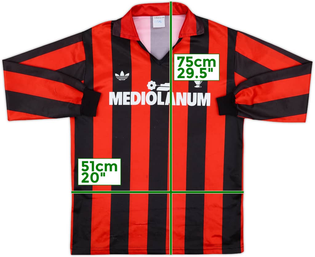 1990-91 AC Milan Basic Home L/S Shirt - 8/10 - (L)