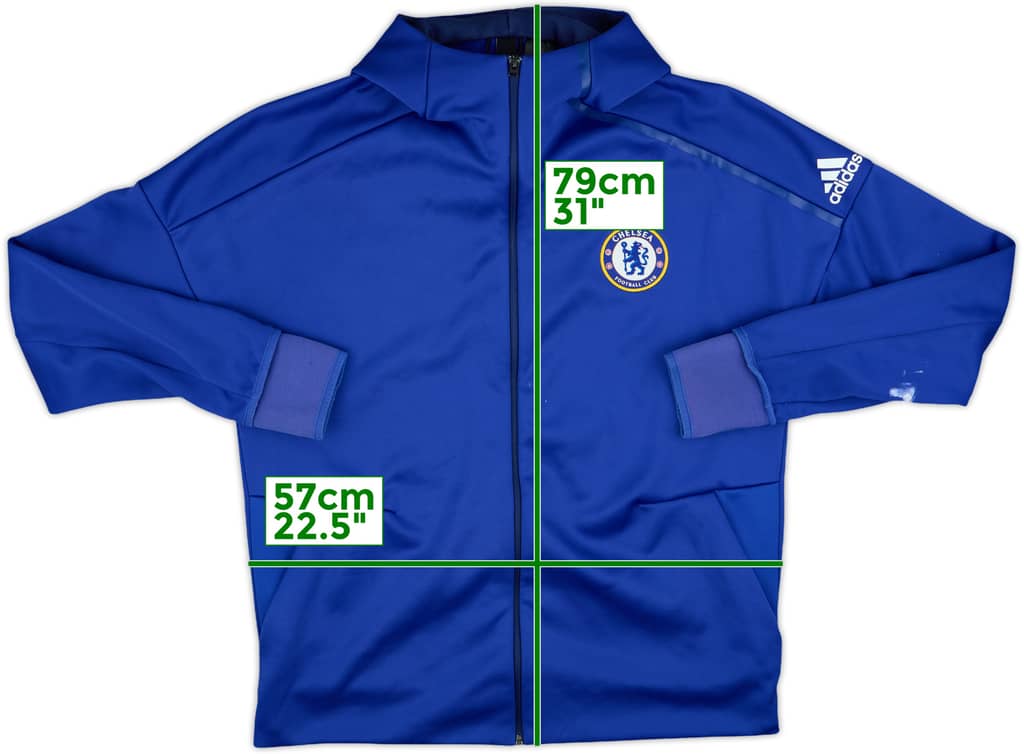 2016-17 Chelsea adidas Hooded Track Jacket - 7/10 - (XL)