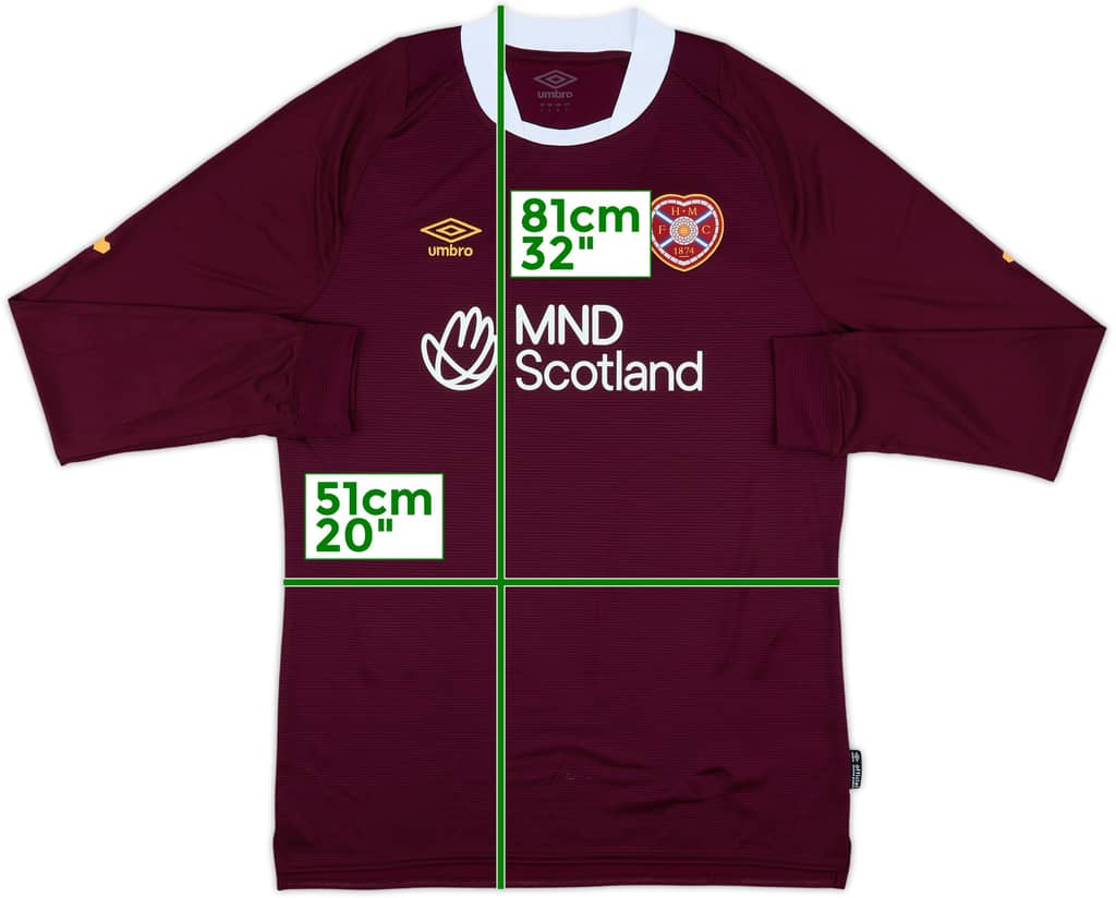 2022-23 Hearts Home L/S Shirt - 9/10 - (L)