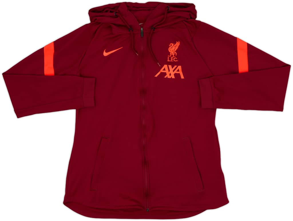 2021-22 Liverpool Nike Zipped Hooded Sweat Top - 9/10 - (M)