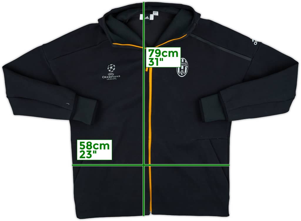 2016-17 Juventus adidas CL 1/4 Zip Hooded Drill Top - 8/10 - (XL)