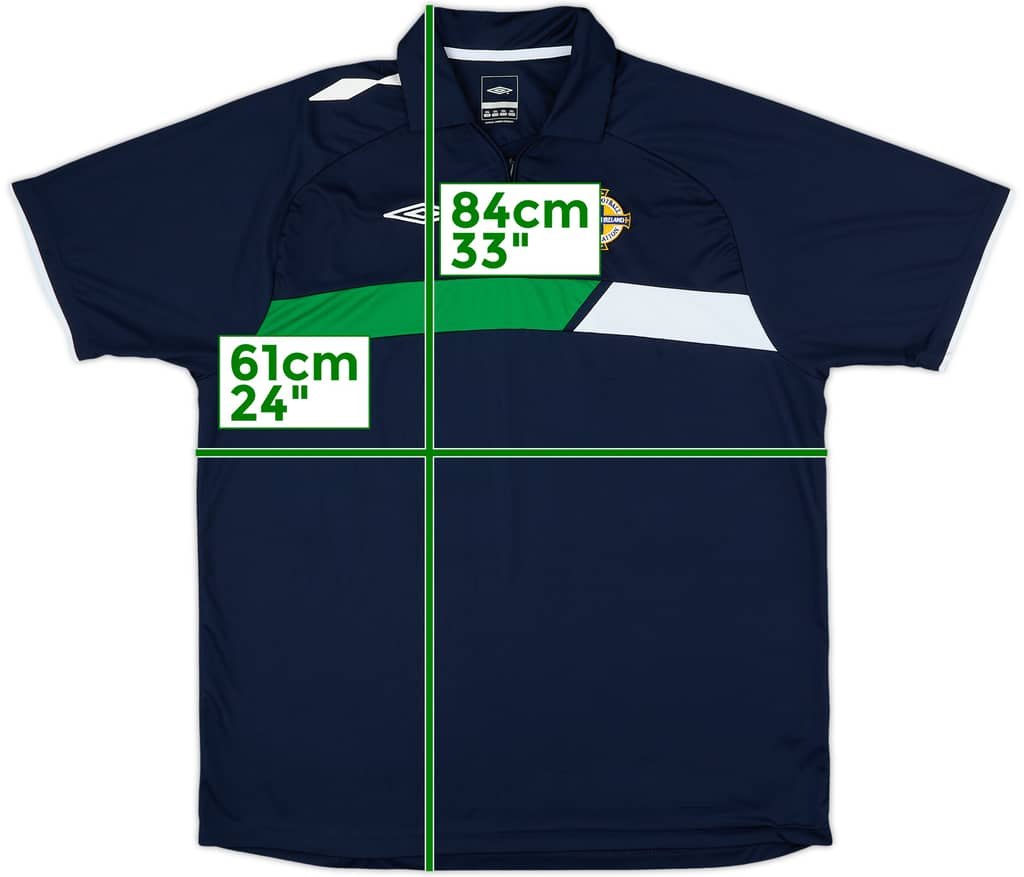2006-08 Northern Ireland Umbro 1/4 Zip Polo Shirt - 8/10 - (XXL)