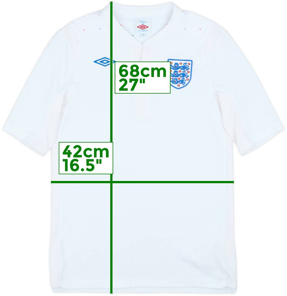 2010-11 England Home Shirt - 8/10 - (XL.Boys)