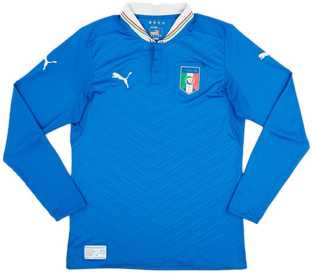 2012-13 Italy Home L/S Shirt - 8/10 - (M)
