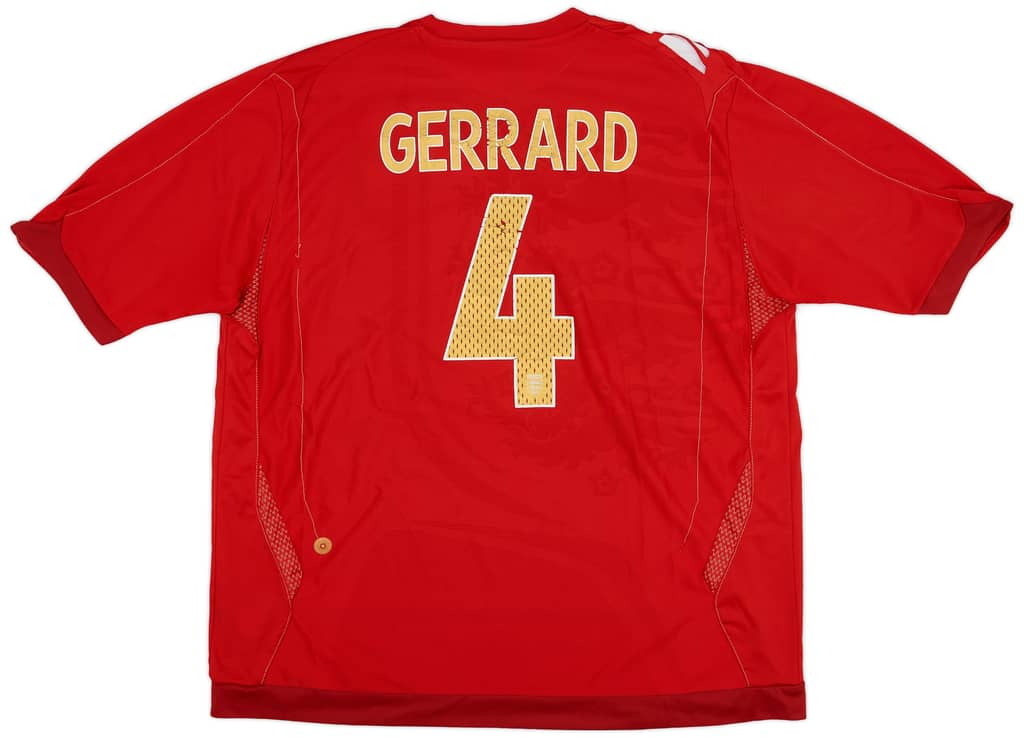 2006-08 England Away Shirt Gerrard #4 - 6/10 - (XXL)
