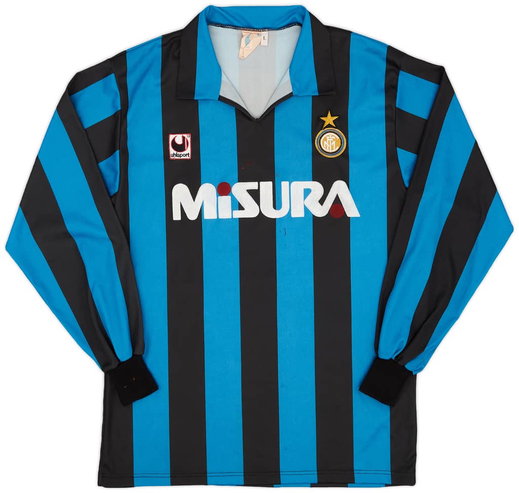 1990-91 Inter Milan Home L/S Shirt - 7/10 - (L)