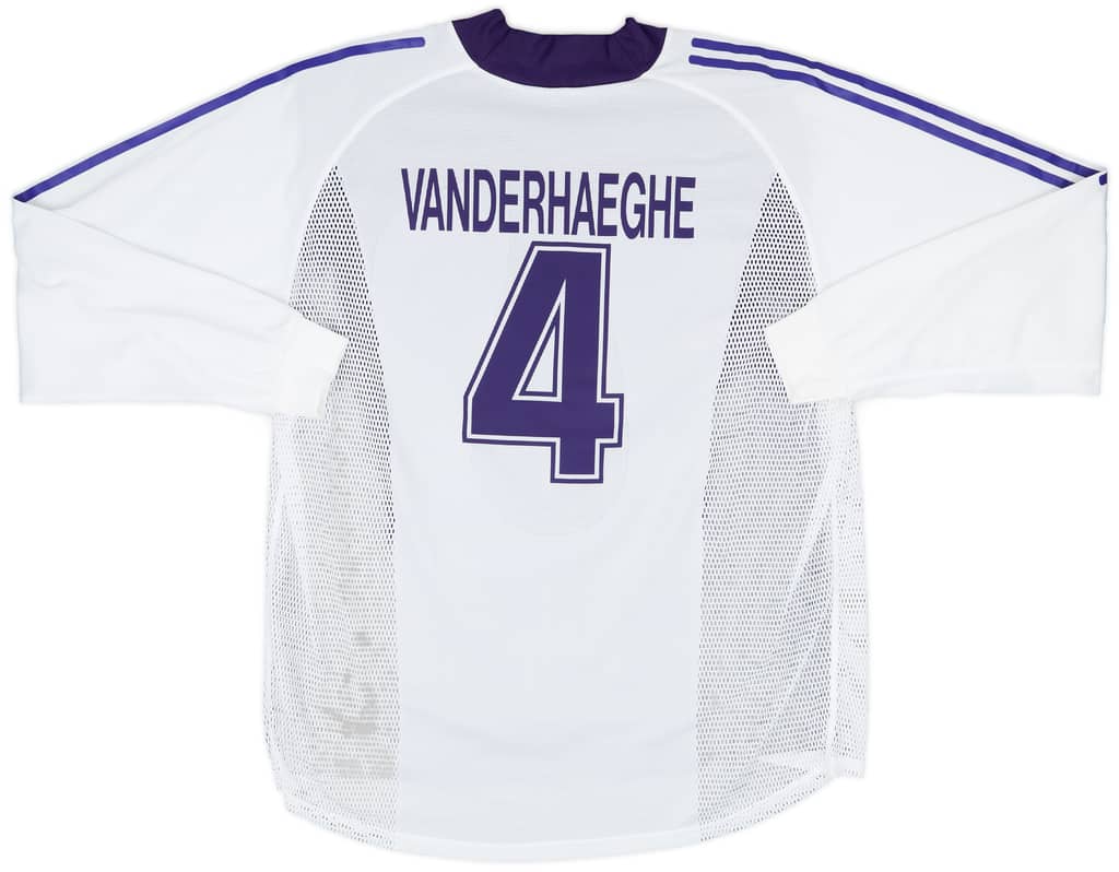 2002-03 Anderlecht Match Issue UEFA Cup Home L/S Shirt Vanderhaeghe #4