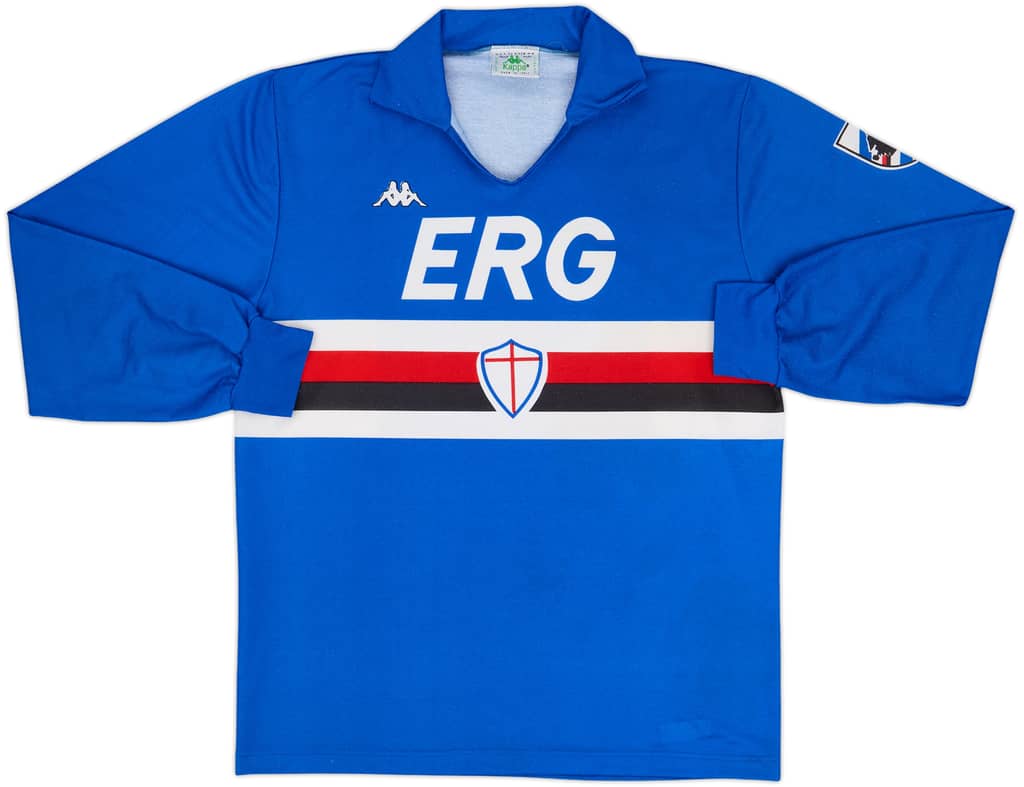 1989-90 Sampdoria Titular Manga Larga Camiseta - 8/10 - (XL)