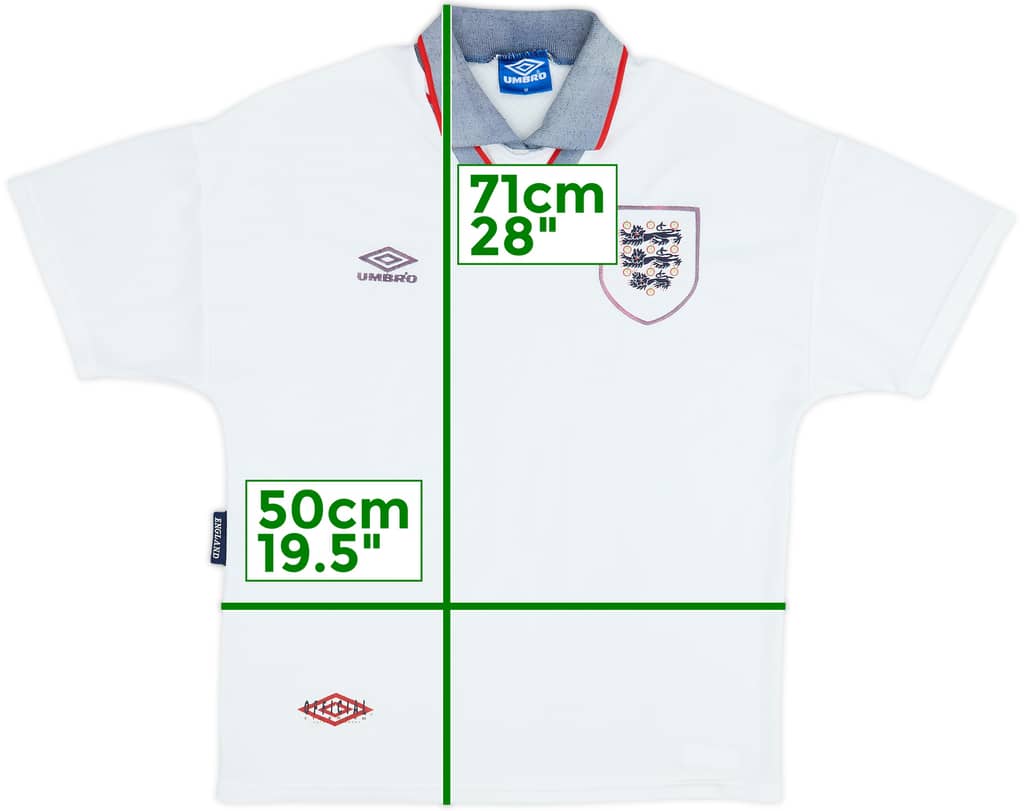 1993-95 Inglaterra Camiseta Local - 5/10 - (M)