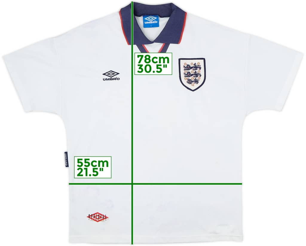 1993-95 England Home Shirt - 8/10 - (L)