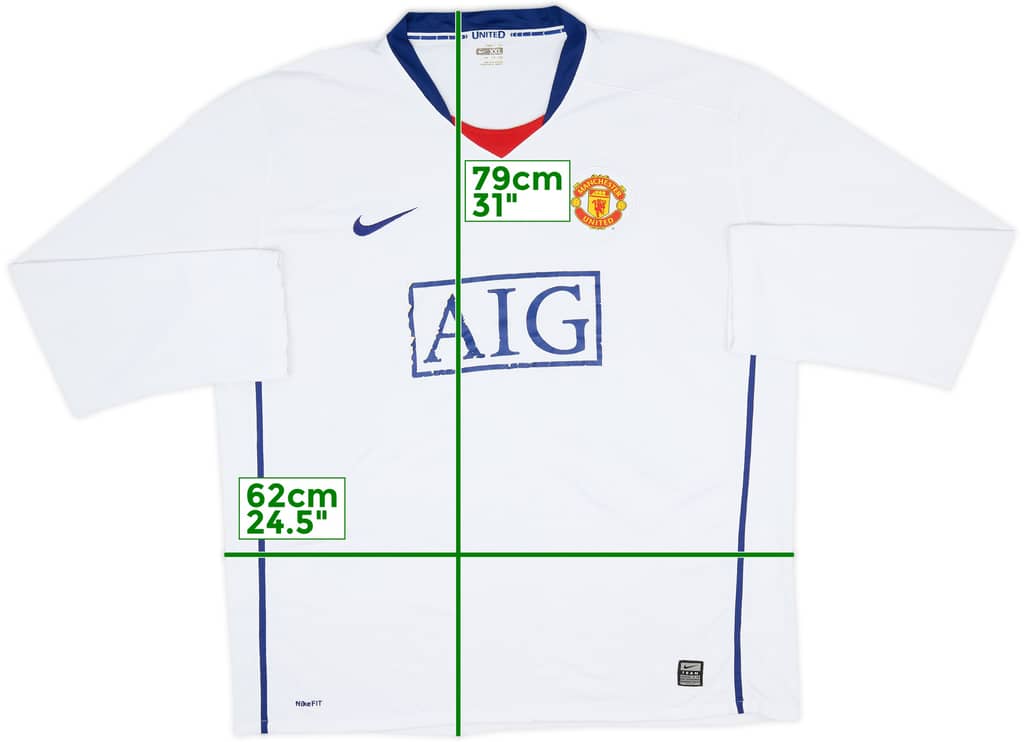2008-10 Manchester United Away L/S Shirt - 5/10 - (XXL)