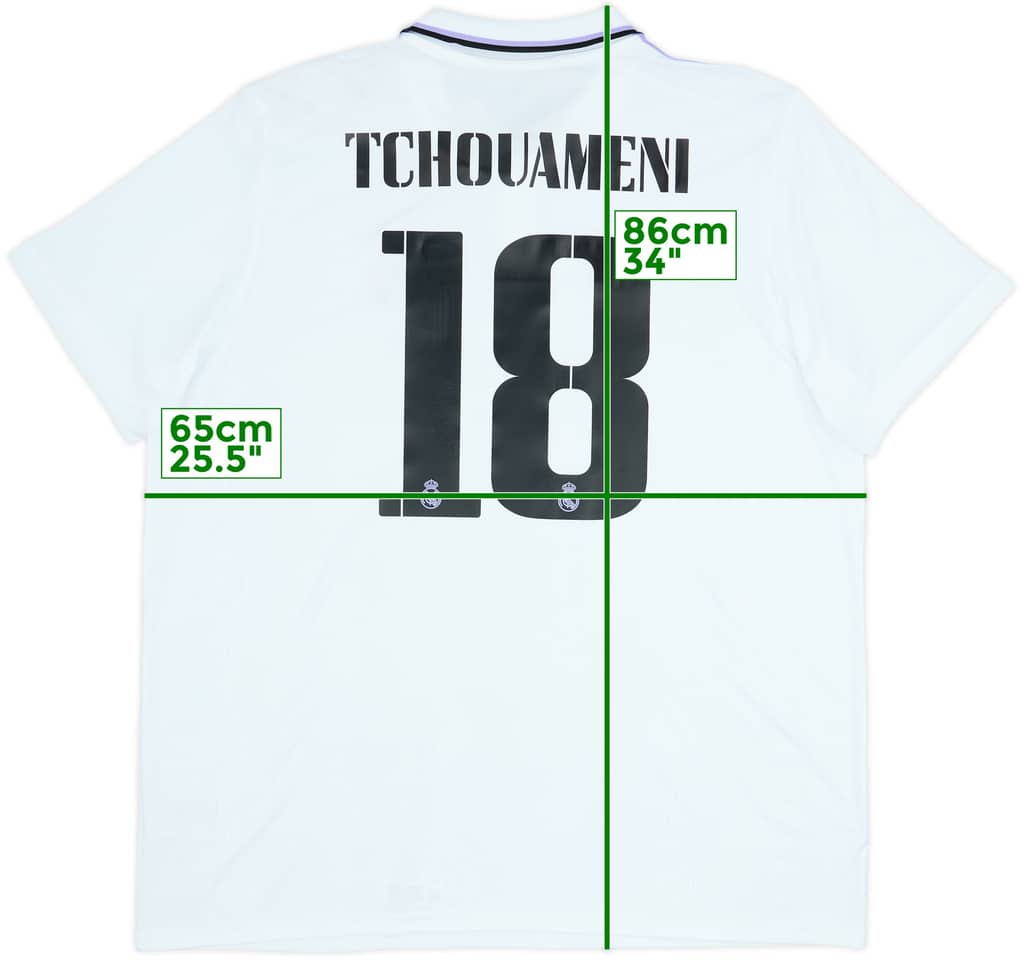 2022-23 Real Madrid Home Shirt Tchouameni #18 (XXL)