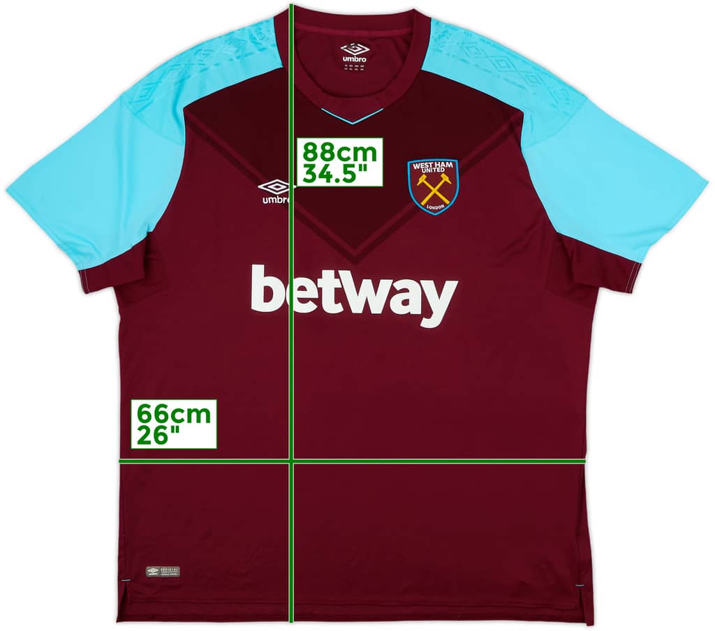 2017-18 West Ham Home Shirt - 8/10 - (4XL)