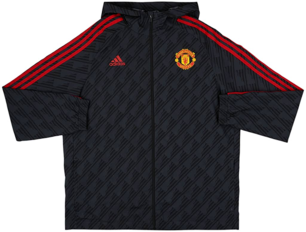 2022-23 Manchester United adidas Hooded Track Jacket - 8/10 - (XXL)