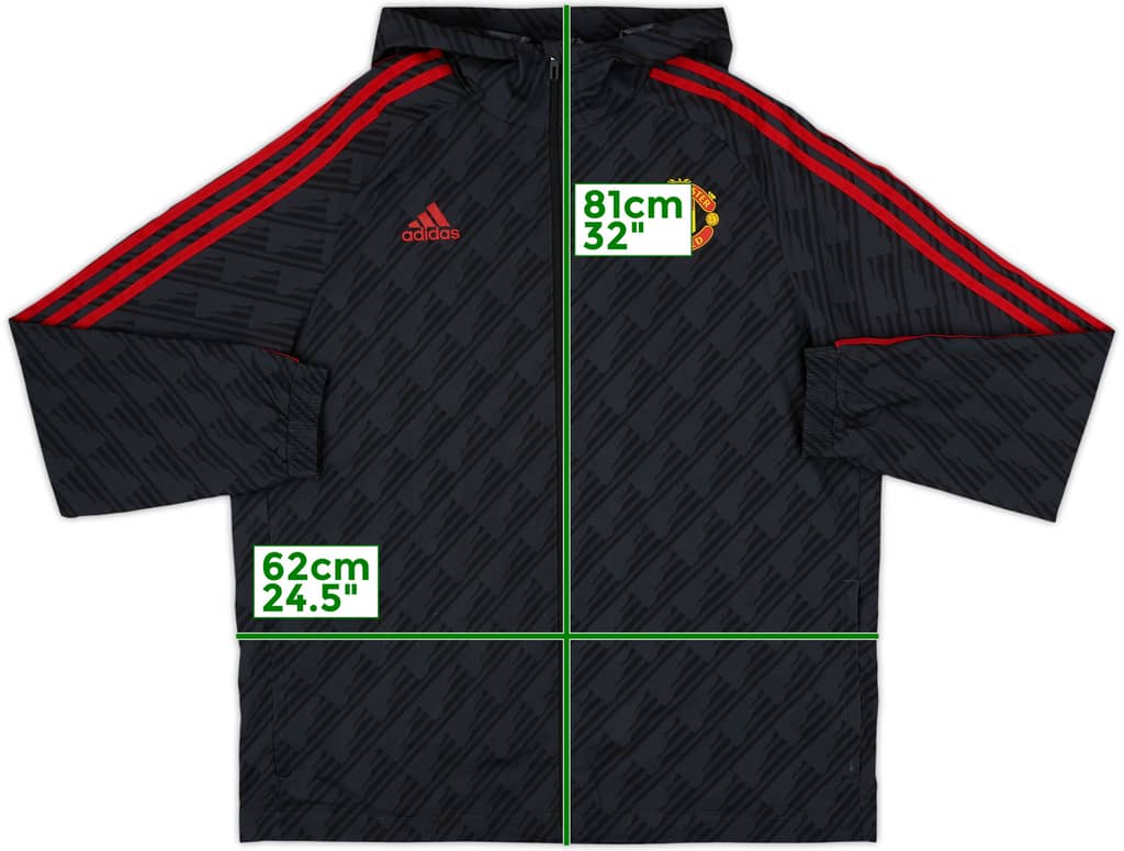 2022-23 Manchester United adidas Hooded Track Jacket - 8/10 - (XXL)