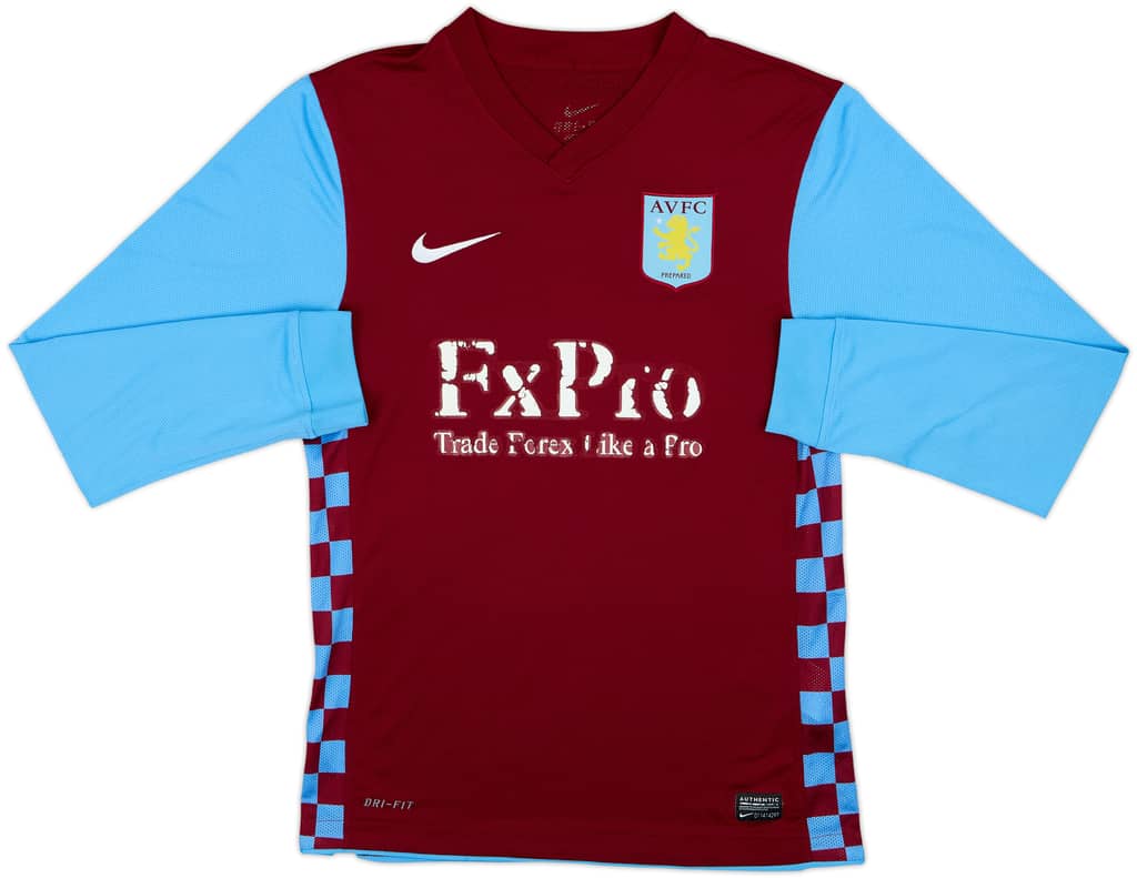 2010-11 Aston Villa Home L/S Shirt - 4/10 - (S)
