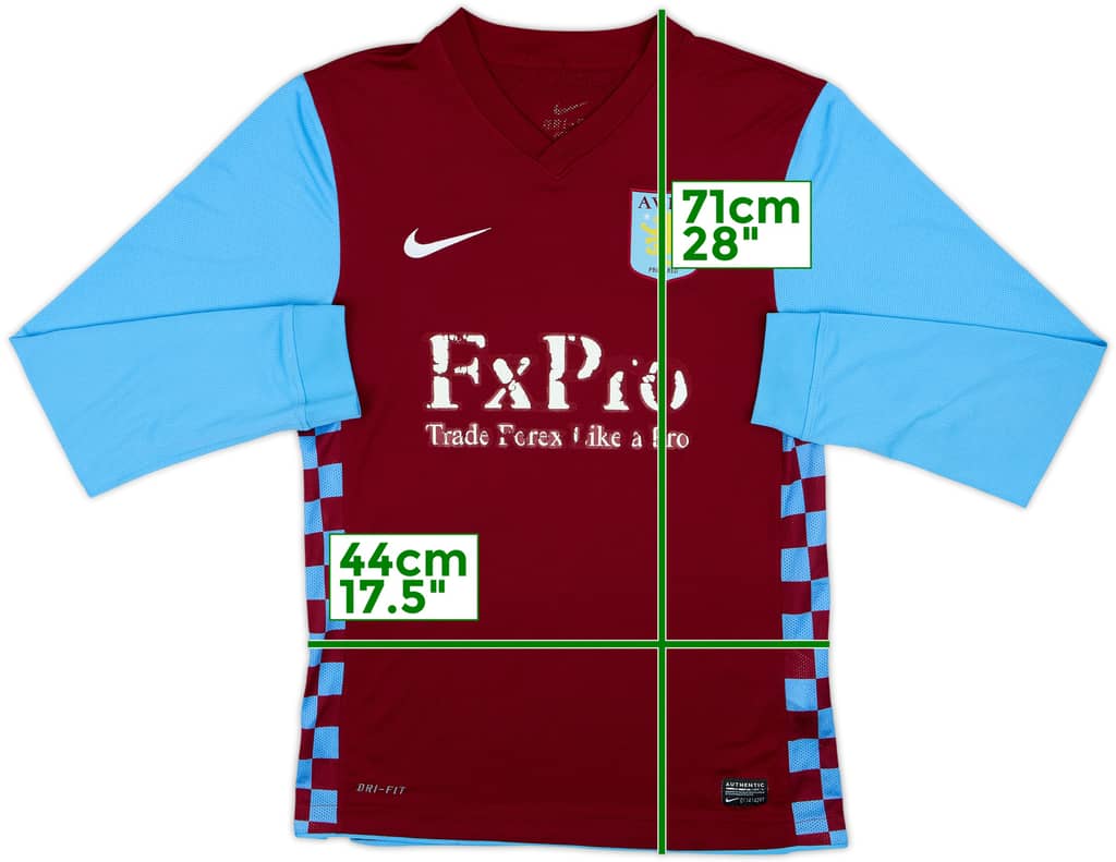 2010-11 Aston Villa Home L/S Shirt - 4/10 - (S)