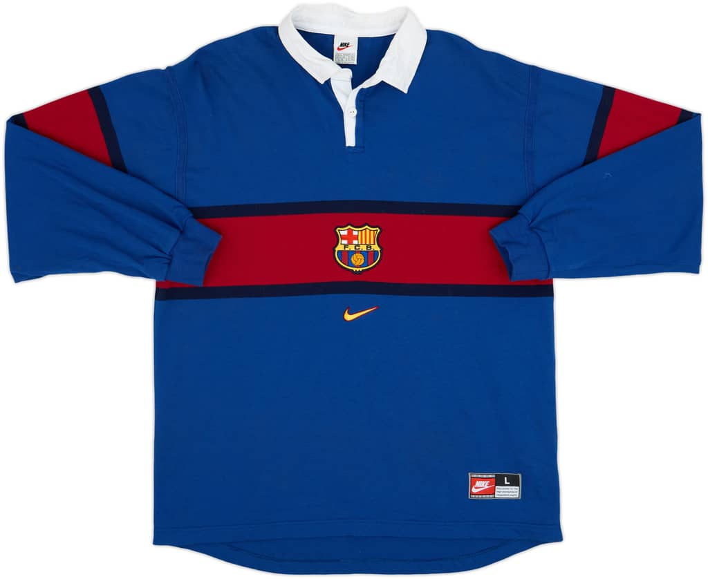 1999-00 Barcelona Nike Rugby Polo L/S Shirt - 7/10 - (L)
