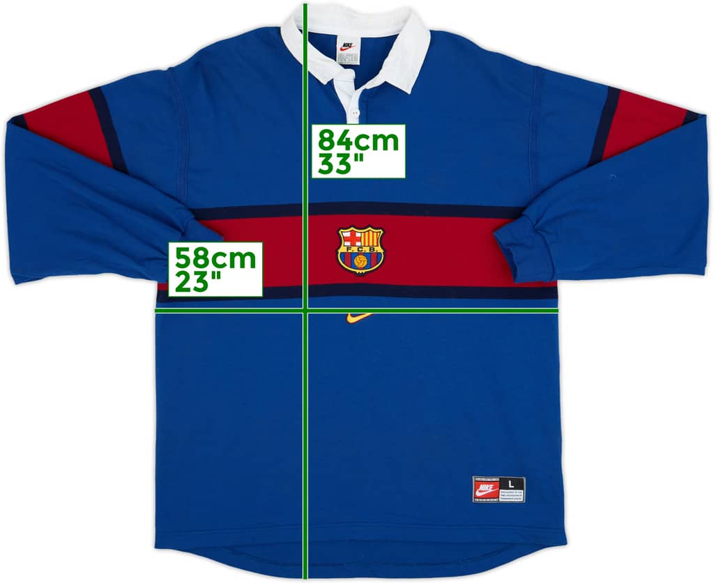 1999-00 Barcelona Nike Rugby Polo L/S Shirt - 7/10 - (L)
