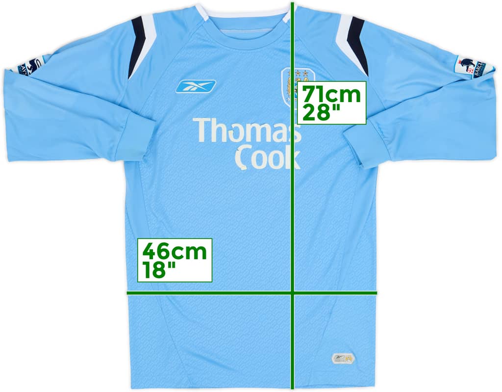 2004-05 Manchester City Home L/S Shirt - 4/10 - (S)