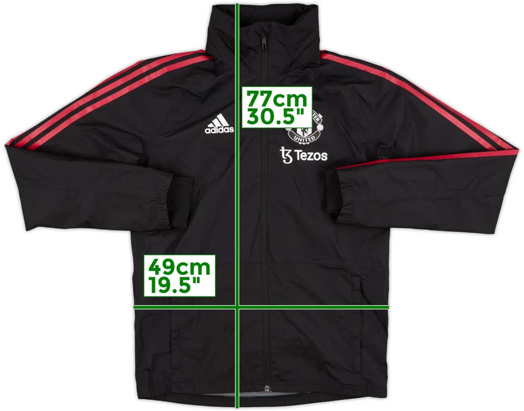 2021-22 Manchester United adidas Hooded Rain Jacket - 10/10 - (XS)