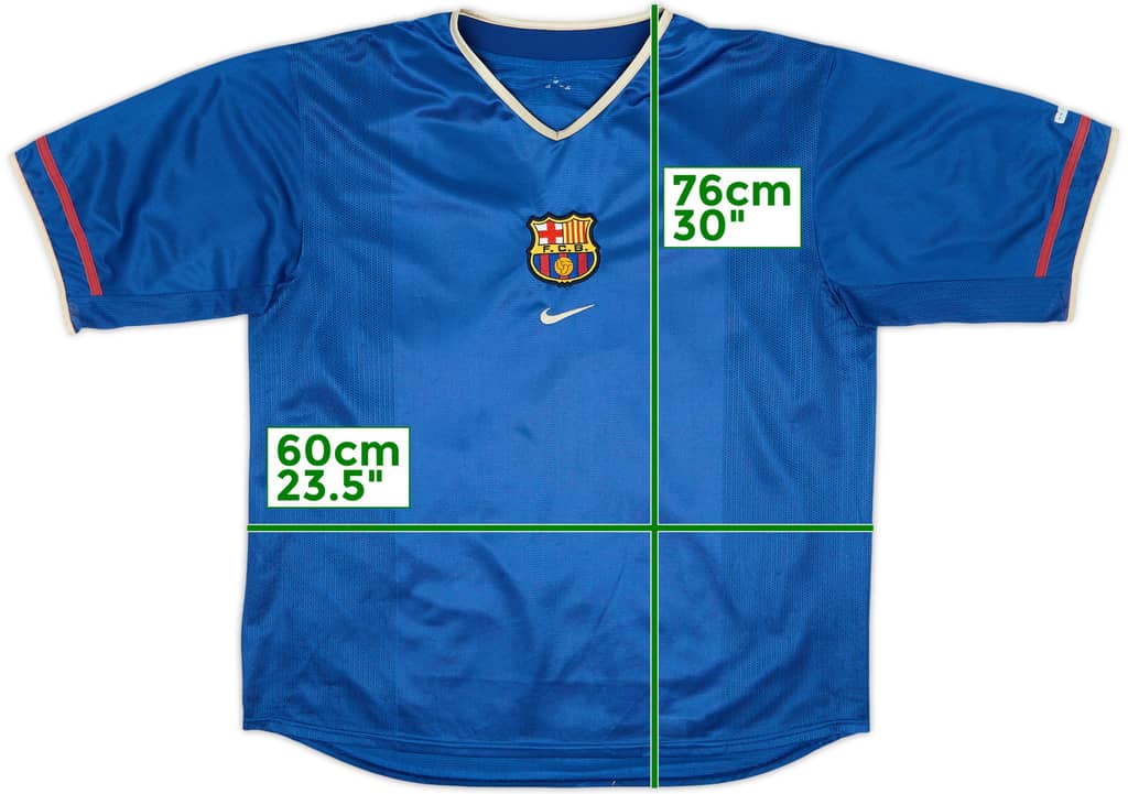 Camiseta de la tercera equipación del Barcelona 2001-02 - 8/10 - (L)