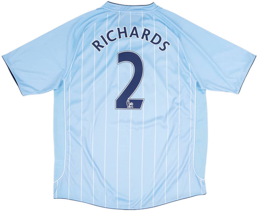 2007-08 Manchester City Home Shirt Richards #2 - 8/10 - (XL)