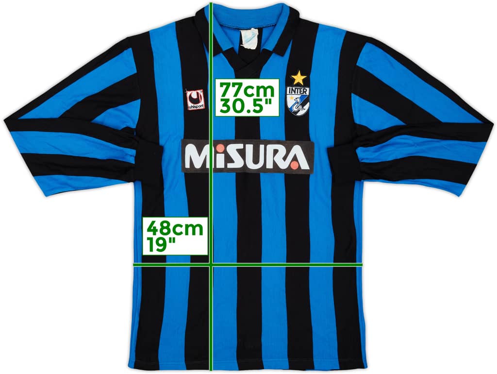 1988-89 Inter Milan Home L/S Shirt - 9/10 - (L)