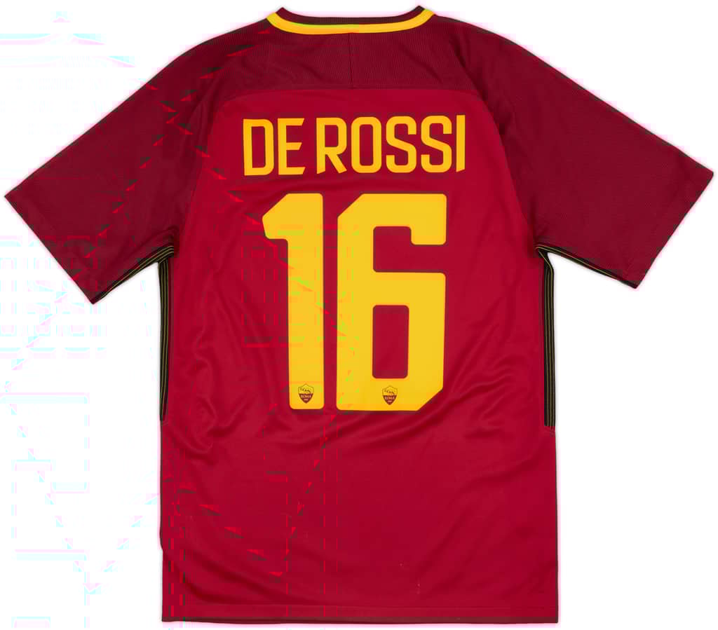 2017-18 Roma Home Shirt De Rossi #16 - 7/10 - (S)