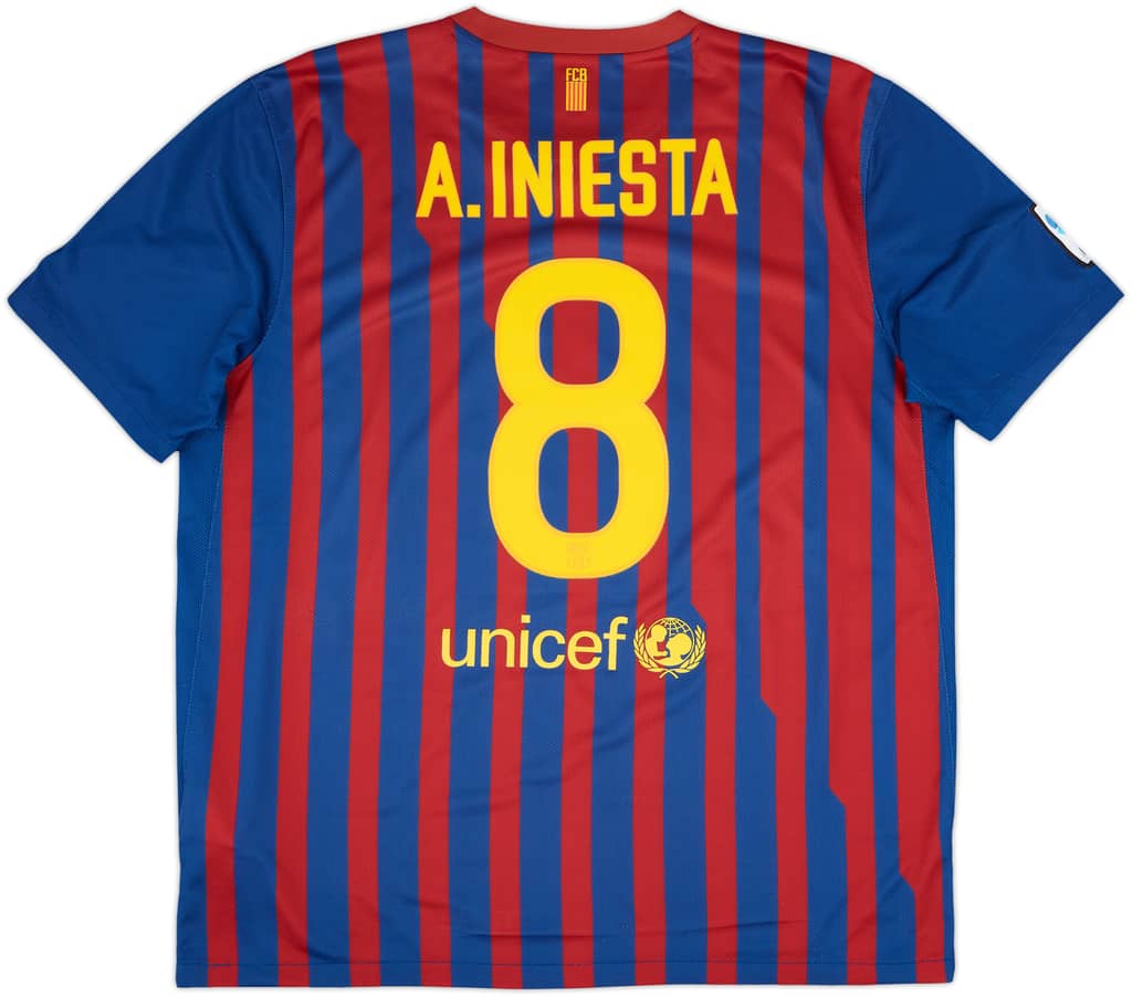 2011-12 Barcelona Home Shirt A.Iniesta #8 - 8/10 - (XL)