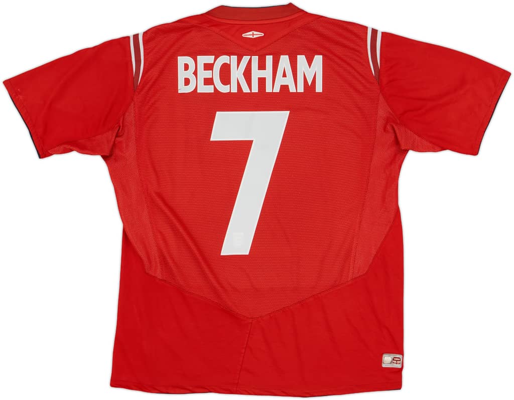 2004-06 England Away Shirt Beckham #7 - 7/10 - (L)
