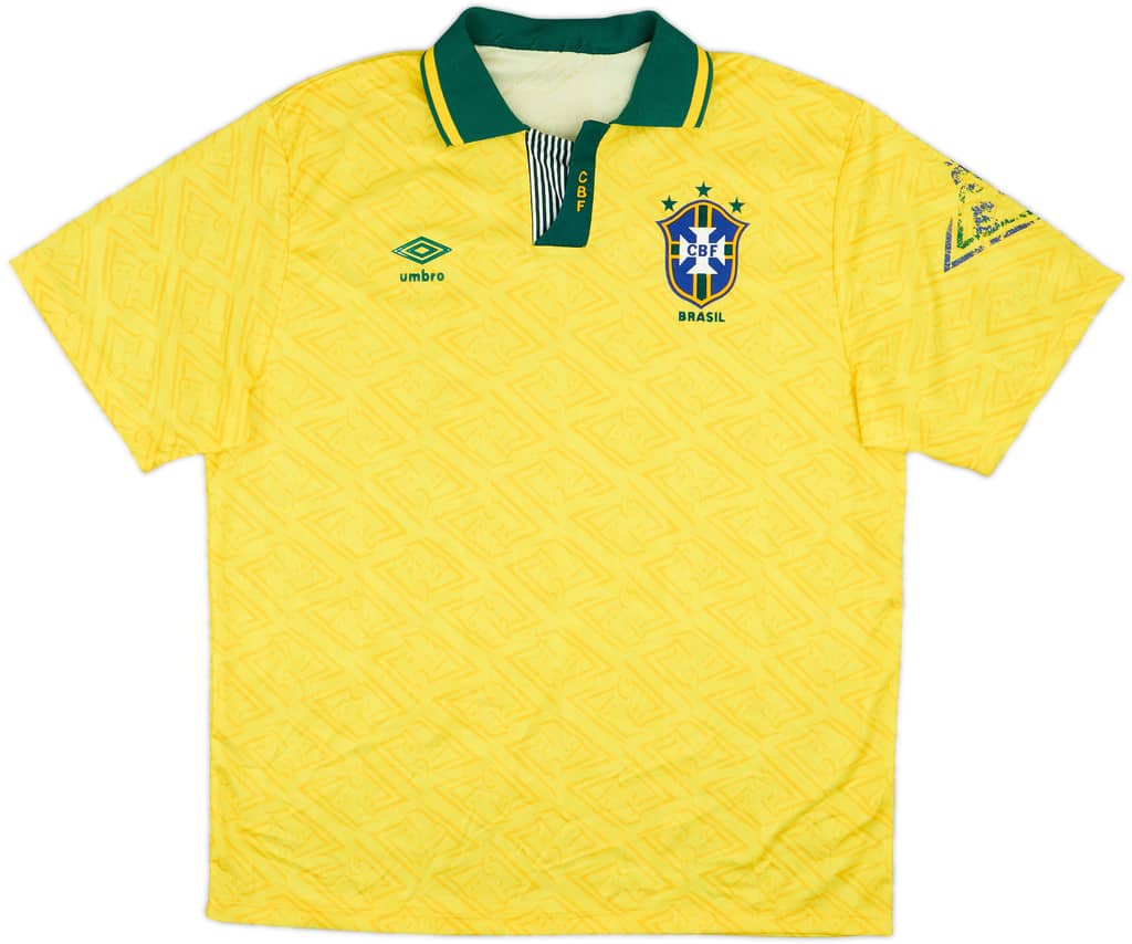1991-93 Brasil Camiseta Local - 6/10 - (XL)