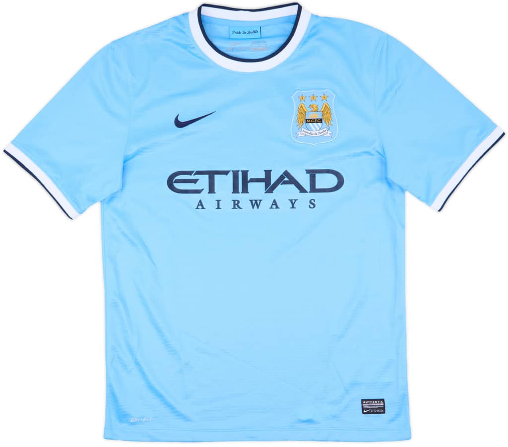 2013-14 Manchester City Home Shirt Kompany #4 - 9/10 - (M)