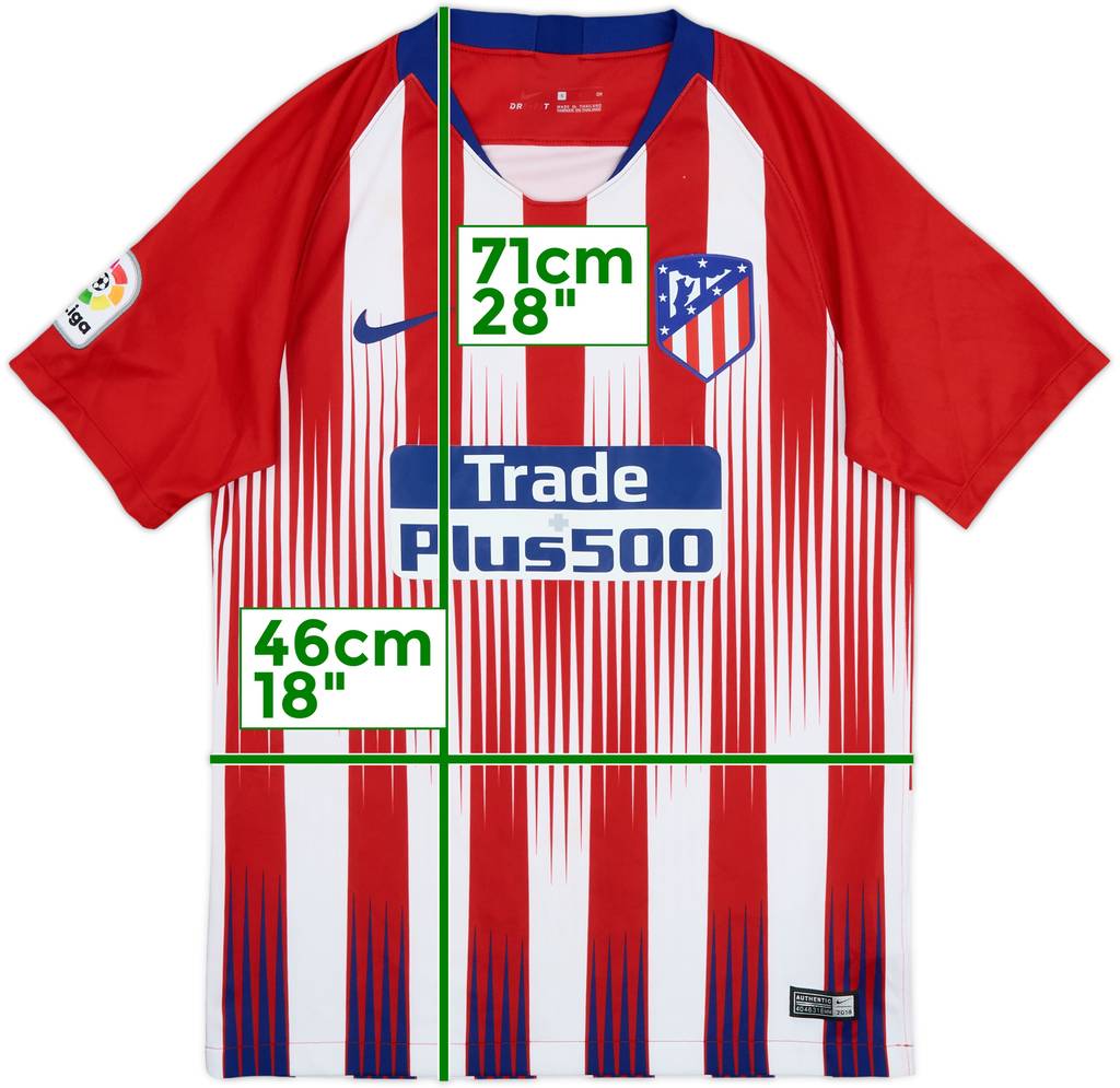 2018-19 Atletico Madrid Home Shirt - 7/10 - (S)